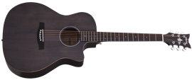 Schecter DIAMOND SERIES Deluxe Acoustic Satin See Thru Black 6-String Acoustic  Guitar
